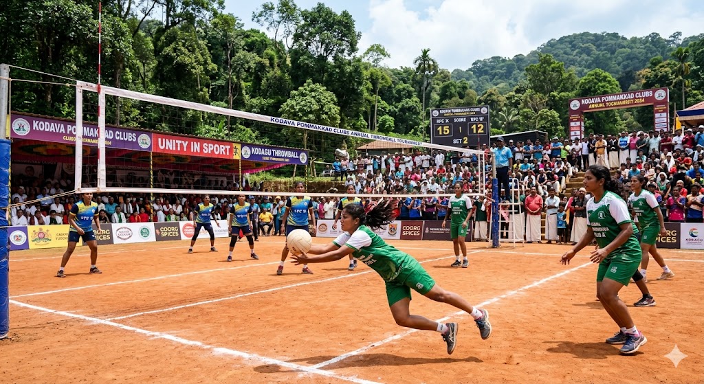 Throwball tournament between Kodava Pommakkad clubs